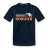 Boulder, Colorado Toddler T-Shirt - Retro Mountain Boulder Toddler Tee - deep navy