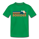 Boulder, Colorado Toddler T-Shirt - Retro Mountain Boulder Toddler Tee - kelly green