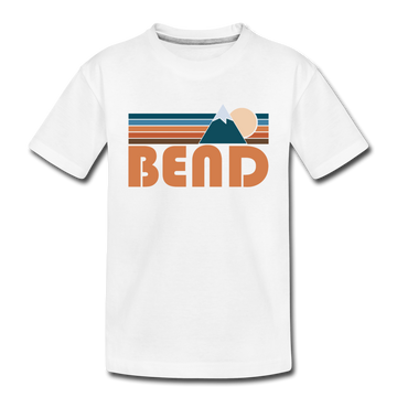 Bend, Oregon Toddler T-Shirt - Retro Mountain Bend Toddler Tee - white