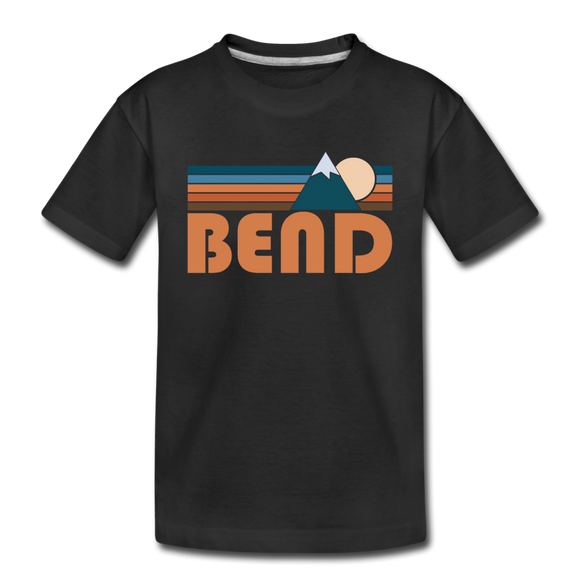 Bend, Oregon Toddler T-Shirt - Retro Mountain Bend Toddler Tee - black