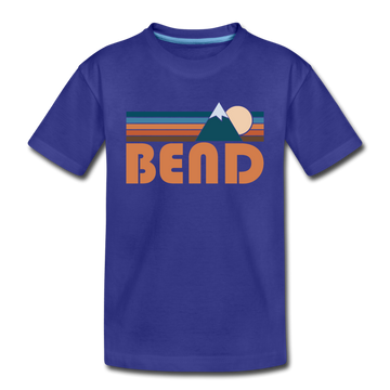 Bend, Oregon Toddler T-Shirt - Retro Mountain Bend Toddler Tee - royal blue