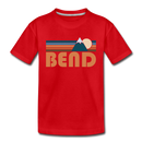 Bend, Oregon Toddler T-Shirt - Retro Mountain Bend Toddler Tee - red