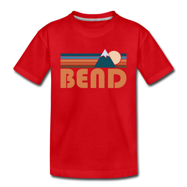 Bend, Oregon Toddler T-Shirt - Retro Mountain Bend Toddler Tee - red