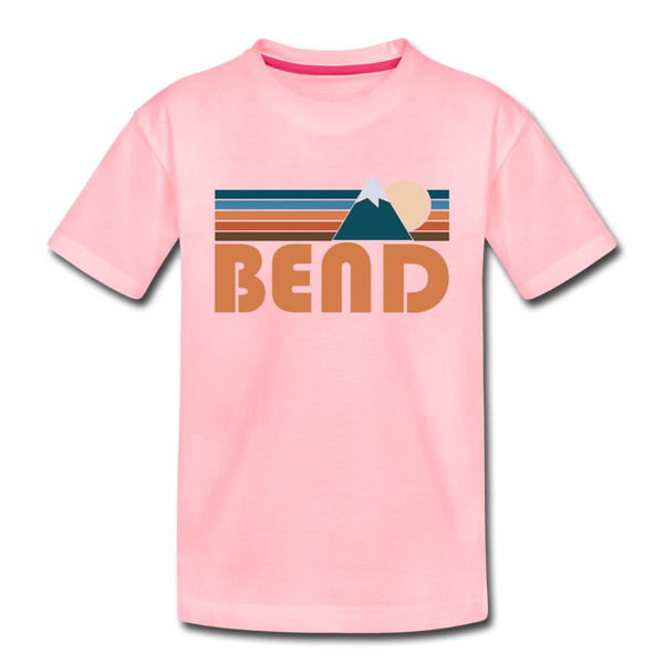 Bend, Oregon Toddler T-Shirt - Retro Mountain Bend Toddler Tee - pink