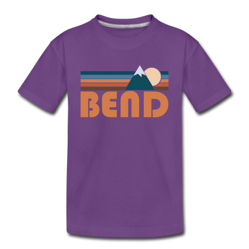 Bend, Oregon Toddler T-Shirt - Retro Mountain Bend Toddler Tee - purple