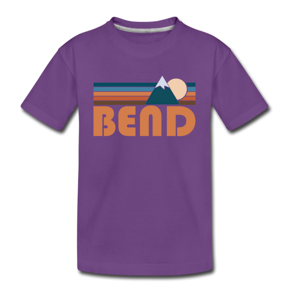 Bend, Oregon Toddler T-Shirt - Retro Mountain Bend Toddler Tee - purple