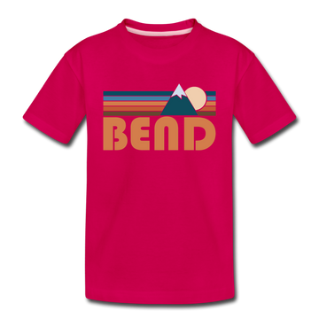 Bend, Oregon Toddler T-Shirt - Retro Mountain Bend Toddler Tee - dark pink