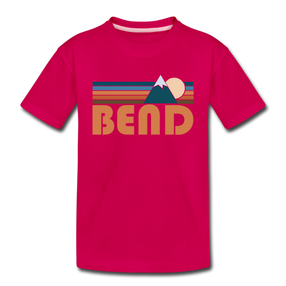 Bend, Oregon Toddler T-Shirt - Retro Mountain Bend Toddler Tee - dark pink