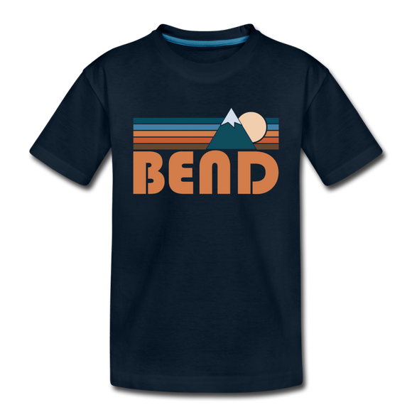 Bend, Oregon Toddler T-Shirt - Retro Mountain Bend Toddler Tee - deep navy