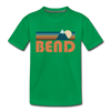 Bend, Oregon Toddler T-Shirt - Retro Mountain Bend Toddler Tee - kelly green