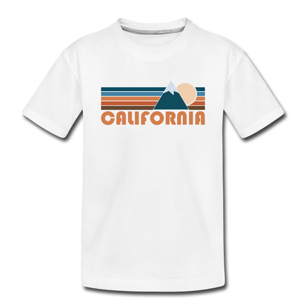 California Toddler T-Shirt - Retro Mountain California Toddler Tee - white