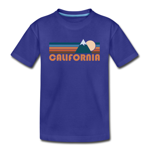 California Toddler T-Shirt - Retro Mountain California Toddler Tee - royal blue