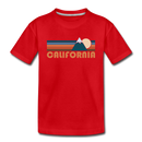 California Toddler T-Shirt - Retro Mountain California Toddler Tee - red
