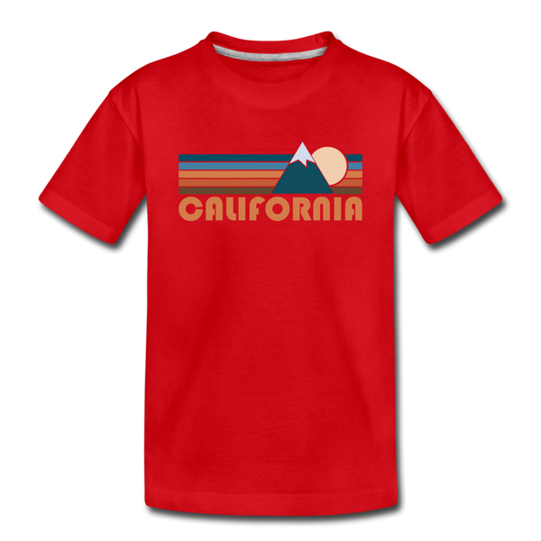 California Toddler T-Shirt - Retro Mountain California Toddler Tee - red