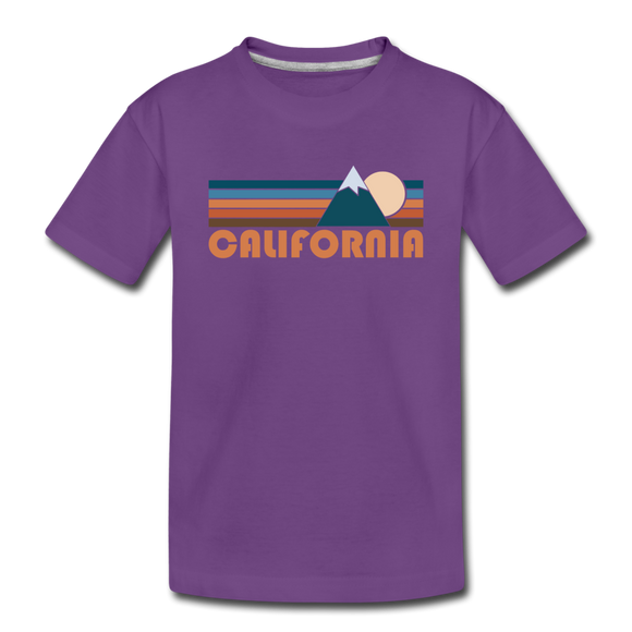 California Toddler T-Shirt - Retro Mountain California Toddler Tee - purple