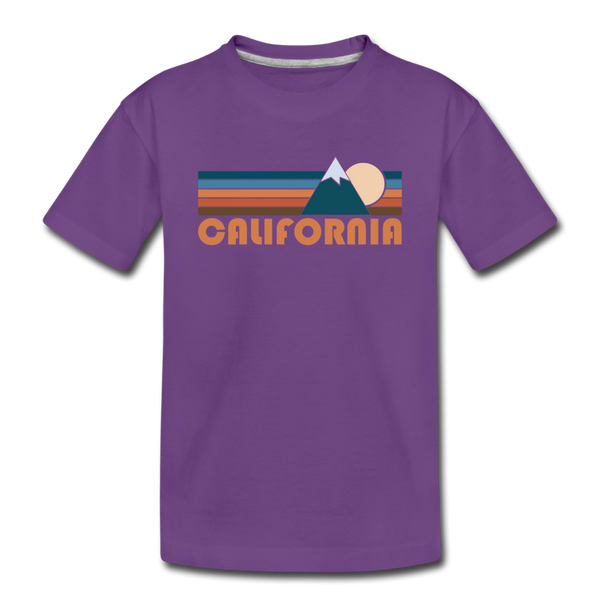 California Toddler T-Shirt - Retro Mountain California Toddler Tee - purple