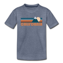 California Toddler T-Shirt - Retro Mountain California Toddler Tee - heather blue