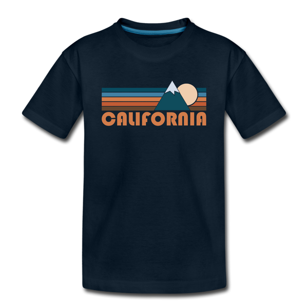 California Toddler T-Shirt - Retro Mountain California Toddler Tee - deep navy