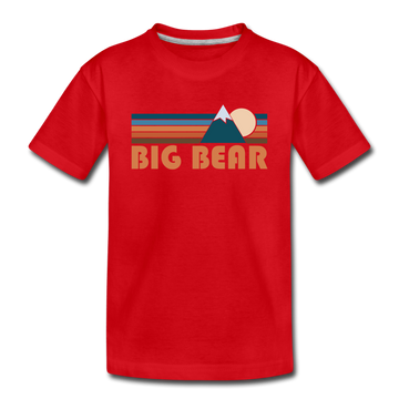 Big Bear, California Toddler T-Shirt - Retro Mountain Big Bear Toddler Tee - red