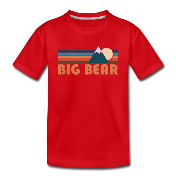 Big Bear, California Toddler T-Shirt - Retro Mountain Big Bear Toddler Tee - red
