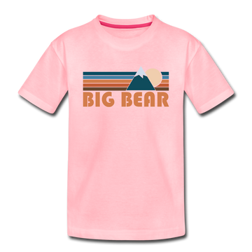 Big Bear, California Toddler T-Shirt - Retro Mountain Big Bear Toddler Tee - pink