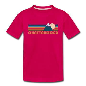 Chattanooga, Tennessee Toddler T-Shirt - Retro Mountain Chattanooga Toddler Tee - dark pink