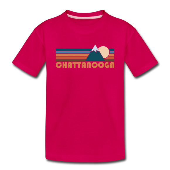 Chattanooga, Tennessee Toddler T-Shirt - Retro Mountain Chattanooga Toddler Tee - dark pink