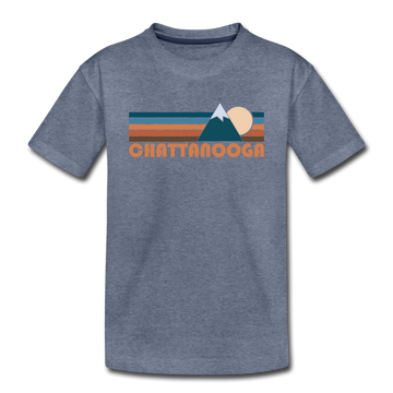 Chattanooga, Tennessee Toddler T-Shirt - Retro Mountain Chattanooga Toddler Tee - heather blue