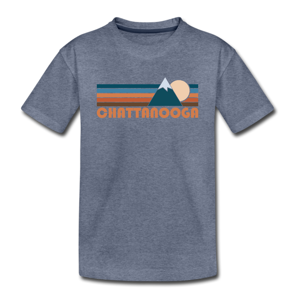 Chattanooga, Tennessee Toddler T-Shirt - Retro Mountain Chattanooga Toddler Tee - heather blue
