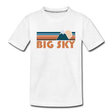 Big Sky, Montana Toddler T-Shirt - Retro Mountain Big Sky Toddler Tee - white