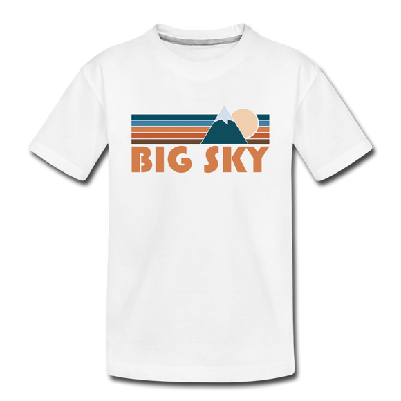 Big Sky, Montana Toddler T-Shirt - Retro Mountain Big Sky Toddler Tee - white