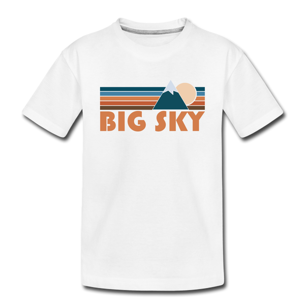 Big Sky, Montana Toddler T-Shirt - Retro Mountain Big Sky Toddler Tee - white