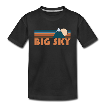 Big Sky, Montana Toddler T-Shirt - Retro Mountain Big Sky Toddler Tee - black