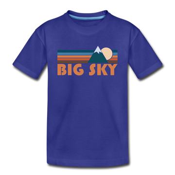 Big Sky, Montana Toddler T-Shirt - Retro Mountain Big Sky Toddler Tee - royal blue