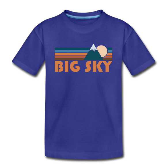 Big Sky, Montana Toddler T-Shirt - Retro Mountain Big Sky Toddler Tee - royal blue