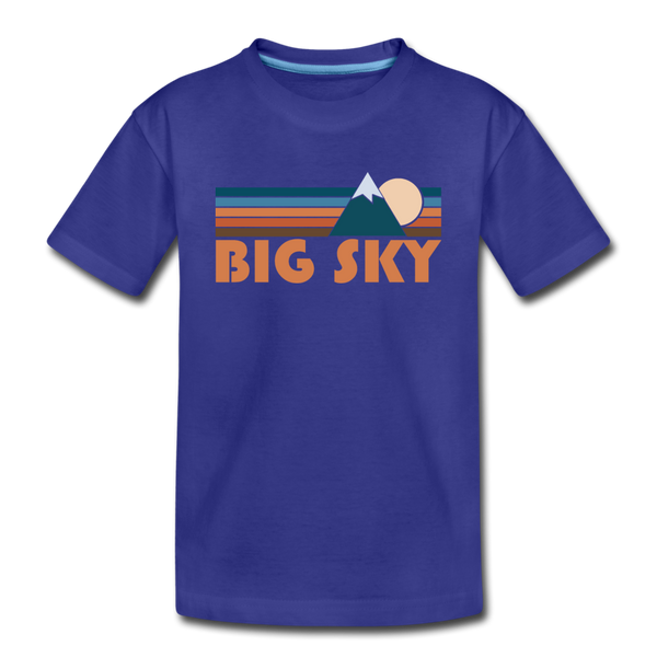 Big Sky, Montana Toddler T-Shirt - Retro Mountain Big Sky Toddler Tee - royal blue
