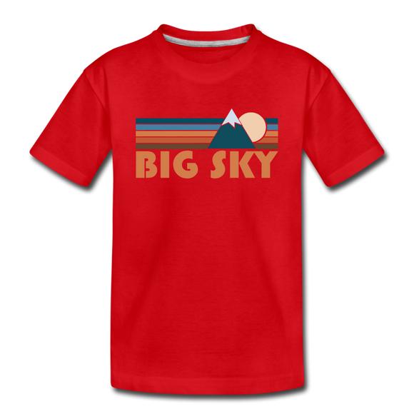 Big Sky, Montana Toddler T-Shirt - Retro Mountain Big Sky Toddler Tee - red