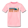 Big Sky, Montana Toddler T-Shirt - Retro Mountain Big Sky Toddler Tee - pink