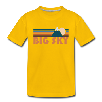 Big Sky, Montana Toddler T-Shirt - Retro Mountain Big Sky Toddler Tee - sun yellow