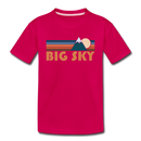 Big Sky, Montana Toddler T-Shirt - Retro Mountain Big Sky Toddler Tee - dark pink