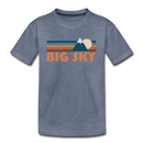 Big Sky, Montana Toddler T-Shirt - Retro Mountain Big Sky Toddler Tee - heather blue