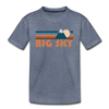 Big Sky, Montana Toddler T-Shirt - Retro Mountain Big Sky Toddler Tee - heather blue