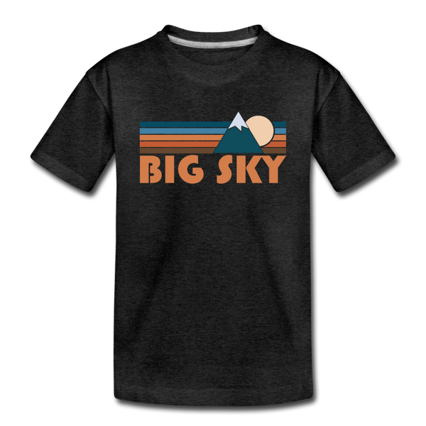 Big Sky, Montana Toddler T-Shirt - Retro Mountain Big Sky Toddler Tee - charcoal gray