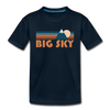 Big Sky, Montana Toddler T-Shirt - Retro Mountain Big Sky Toddler Tee - deep navy