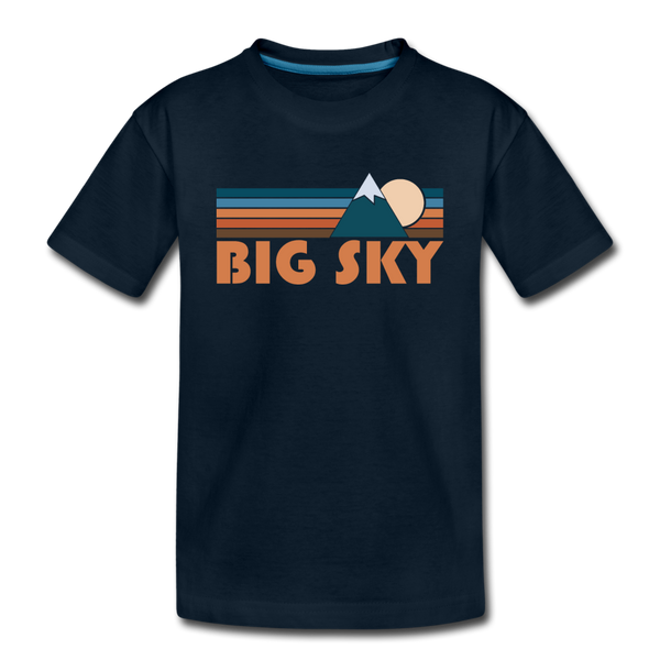 Big Sky, Montana Toddler T-Shirt - Retro Mountain Big Sky Toddler Tee - deep navy