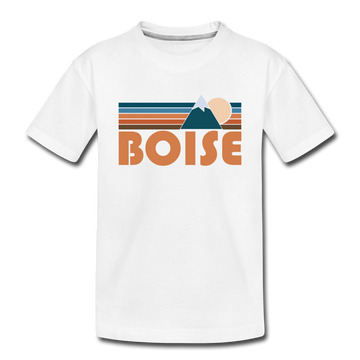 Boise, Idaho Toddler T-Shirt - Retro Mountain Boise Toddler Tee - white
