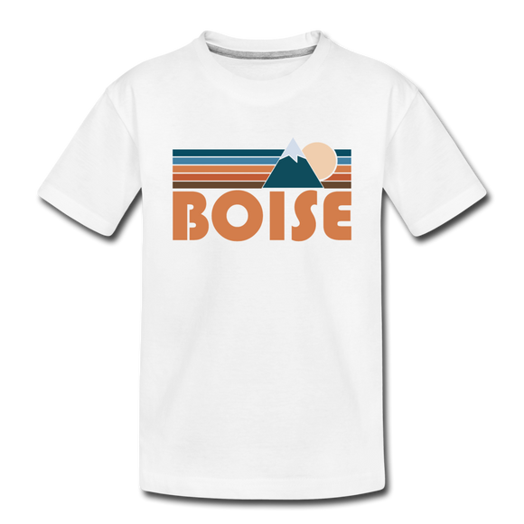 Boise, Idaho Toddler T-Shirt - Retro Mountain Boise Toddler Tee - white