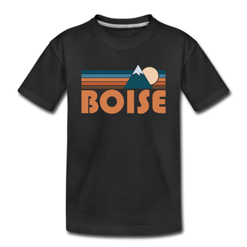 Boise, Idaho Toddler T-Shirt - Retro Mountain Boise Toddler Tee - black