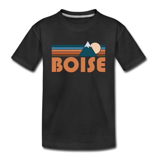 Boise, Idaho Toddler T-Shirt - Retro Mountain Boise Toddler Tee - black