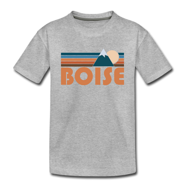 Boise, Idaho Toddler T-Shirt - Retro Mountain Boise Toddler Tee - heather gray